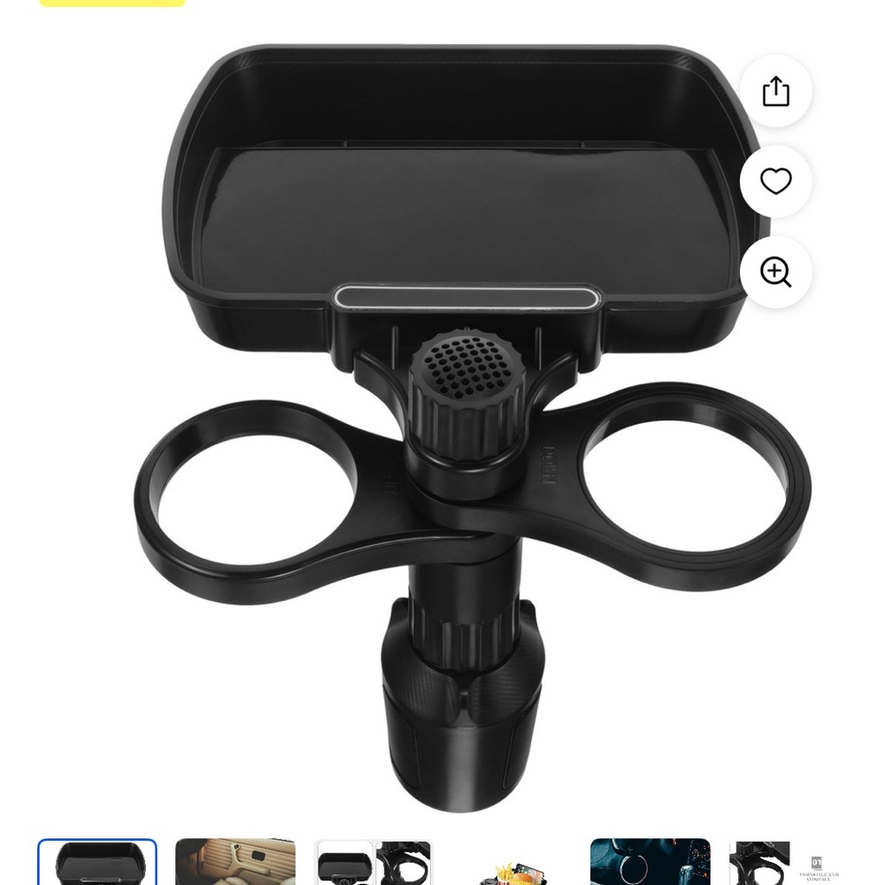 Universal Black Car Cup Holder Tray